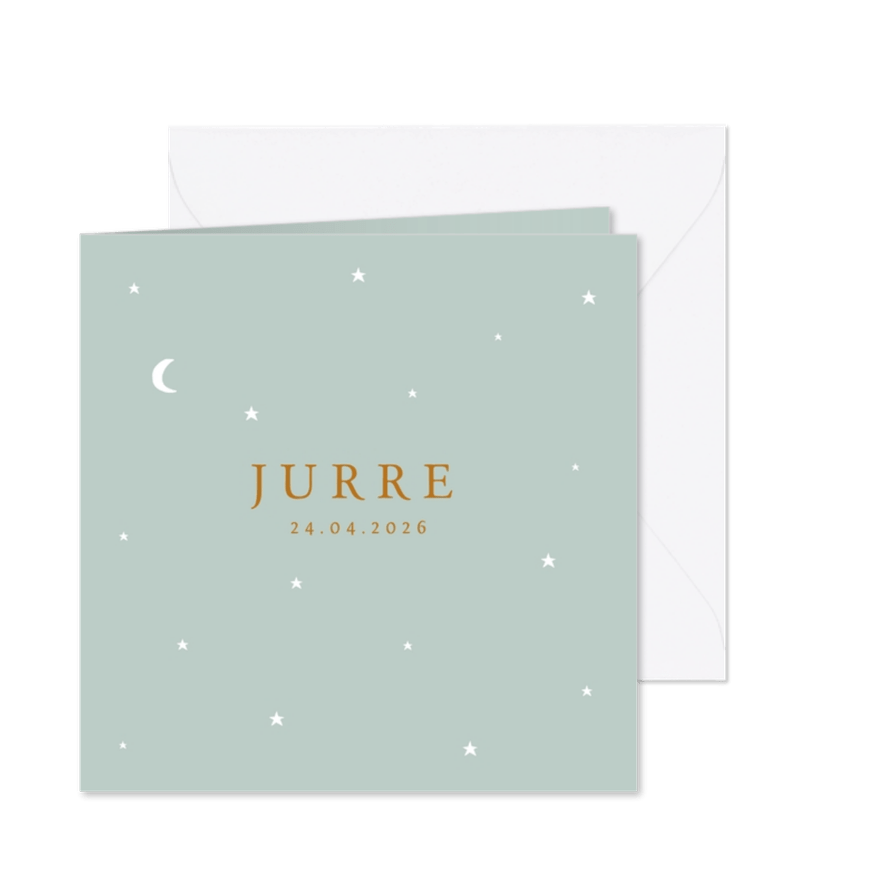 Geboortekaartje sterren maan stijlvol jongen - Kaartimpressie