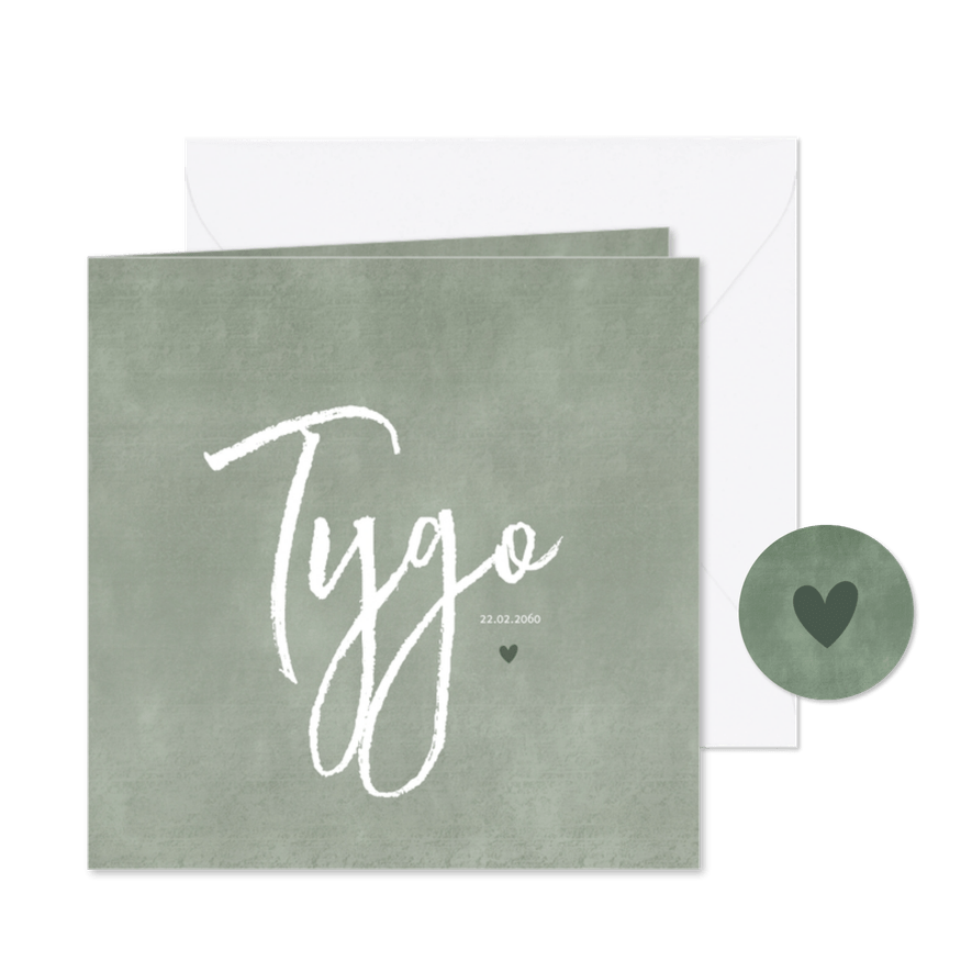 Geboortekaartje stijlvol simpele waterverf  - Kaartimpressie