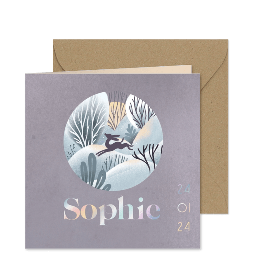 Geboortekaartje winterwonderland - Kaartimpressie