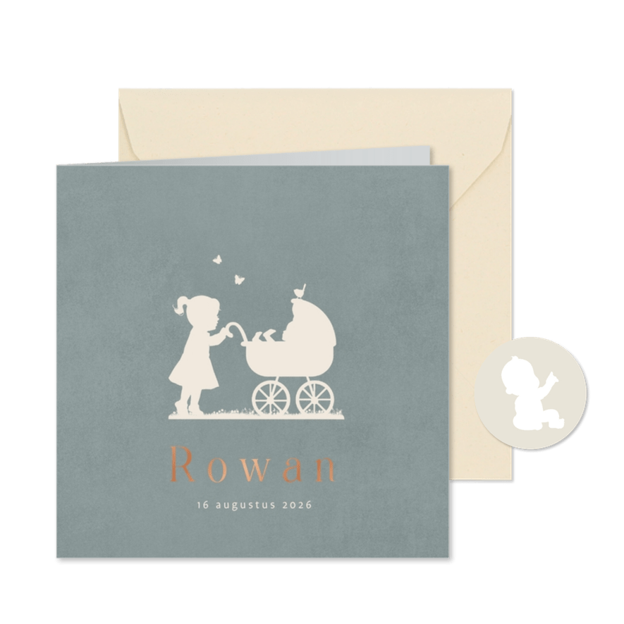 Geboortekaartje zusje en baby av - Kaartimpressie