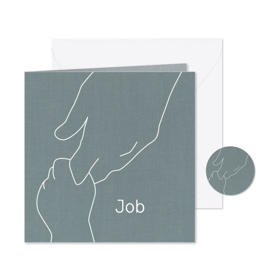 Geboren zoon illustratie handen - Kaartimpressie