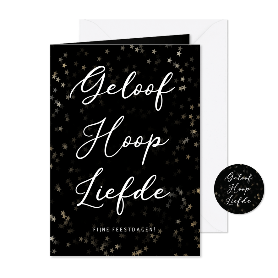 Geloof, hoop & liefde - Christelijke nieuwjaarskaart - Kaartimpressie