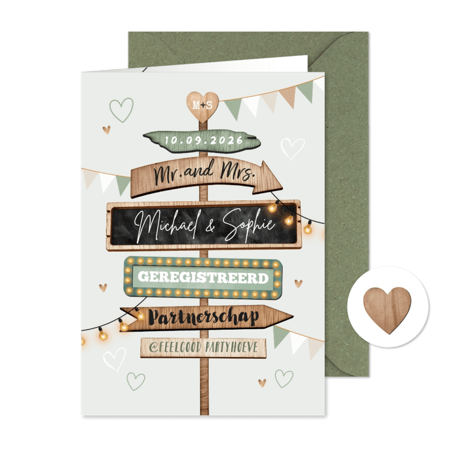 Geregistreerd partnerschap festival style wegwijzers vlaggen - Kaartimpressie