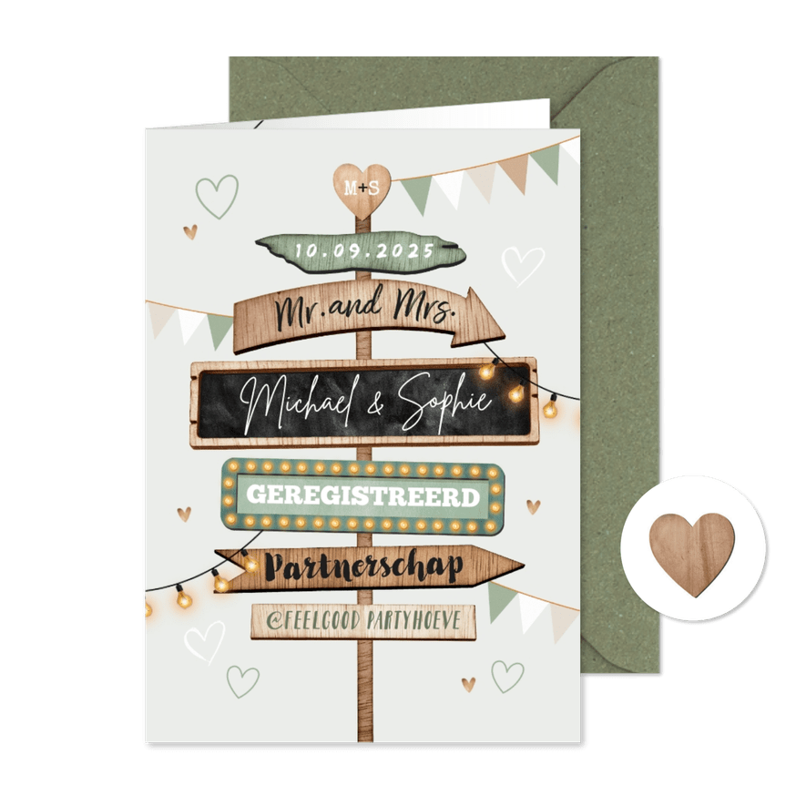 Geregistreerd partnerschap festival style wegwijzers vlaggen - Kaartimpressie
