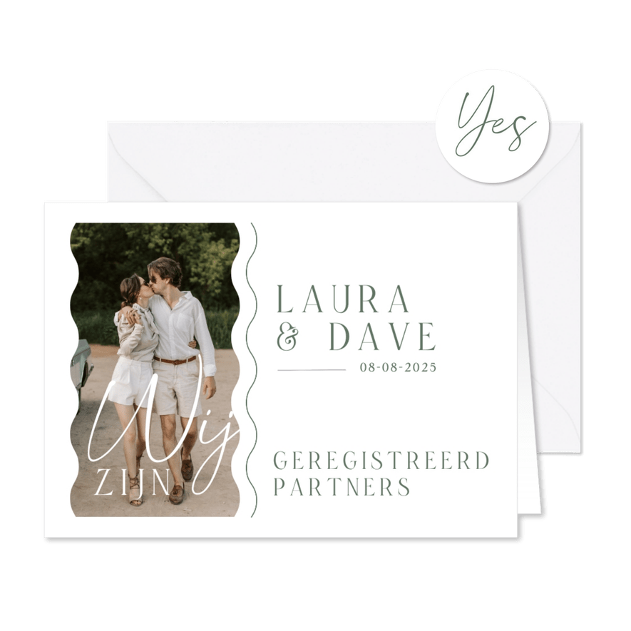 Geregistreerd partnerschap minimalistisch golven foto - Kaartimpressie