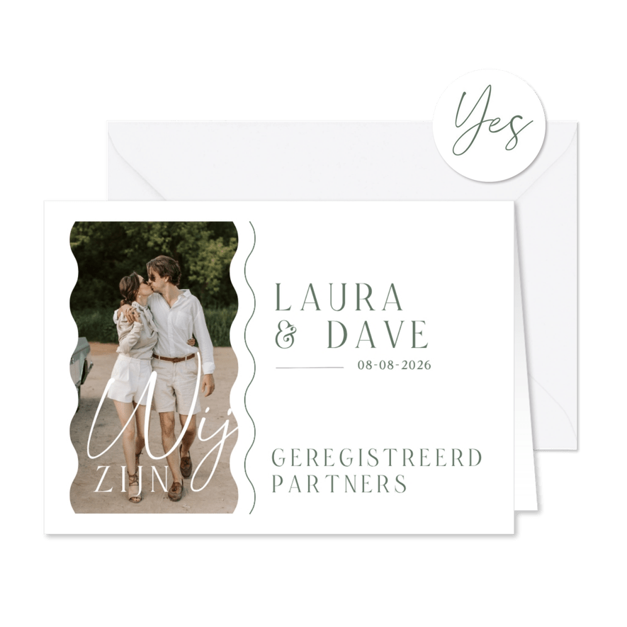 Geregistreerd partnerschap minimalistisch golven foto - Kaartimpressie