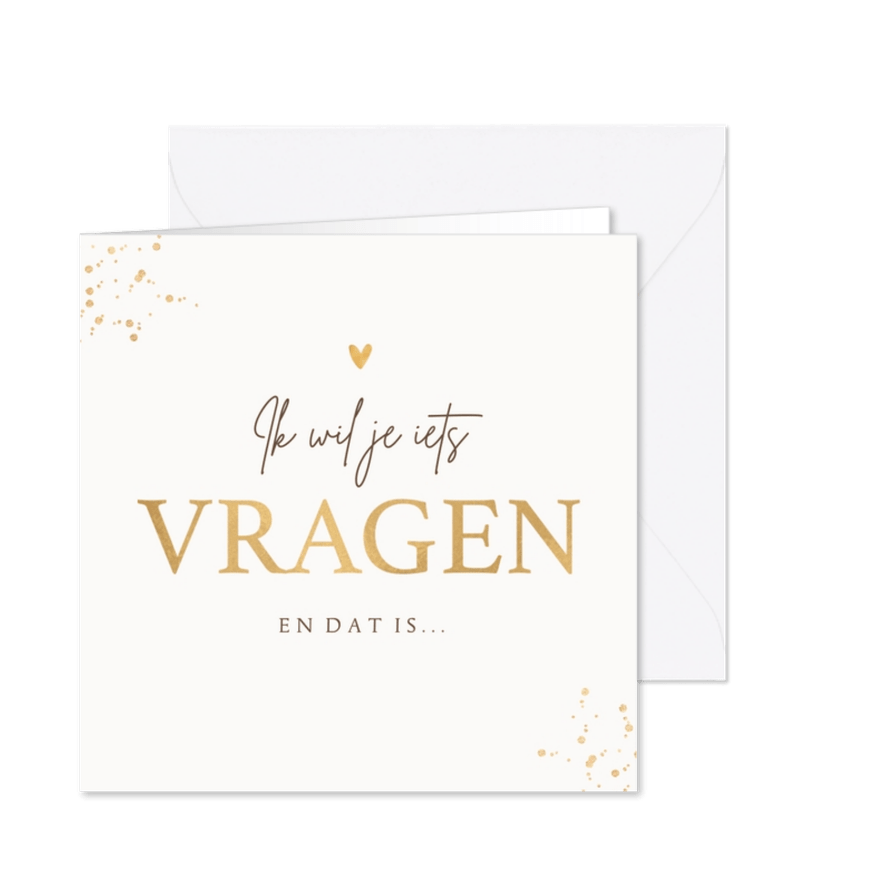 Getuige kaart klassiek stijlvol hartjes ik wil je wat vragen - Kaartimpressie