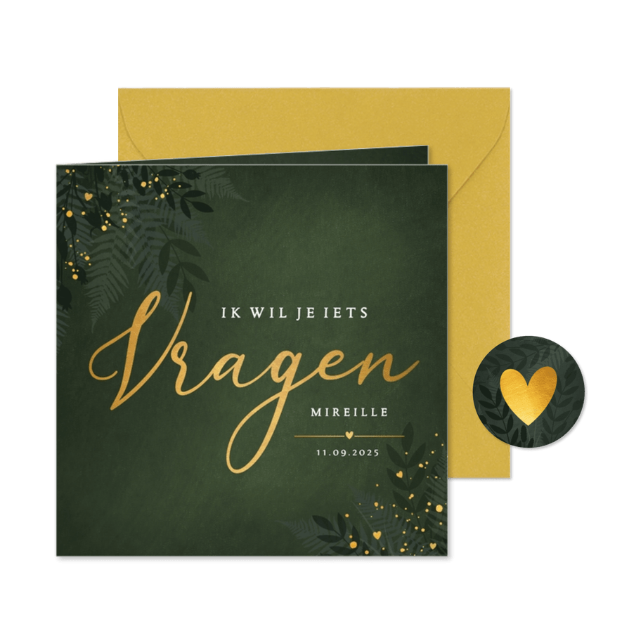 Getuige kaart wil je mijn getuige zijn? botanisch - Kaartimpressie