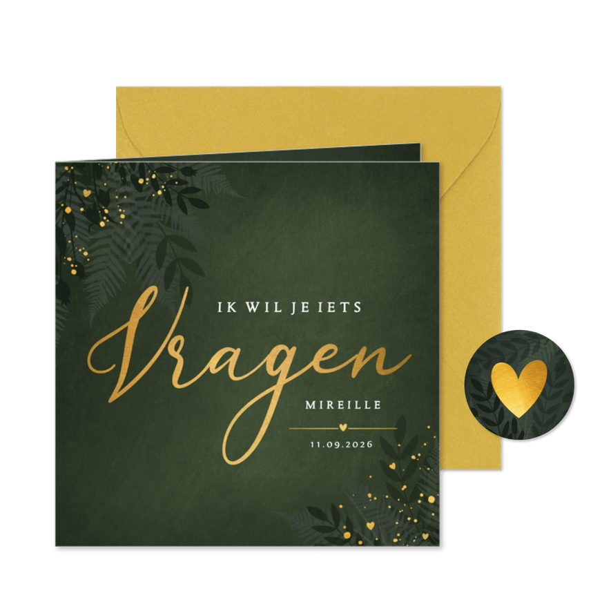 Getuige kaart wil je mijn getuige zijn? botanisch - Kaartimpressie