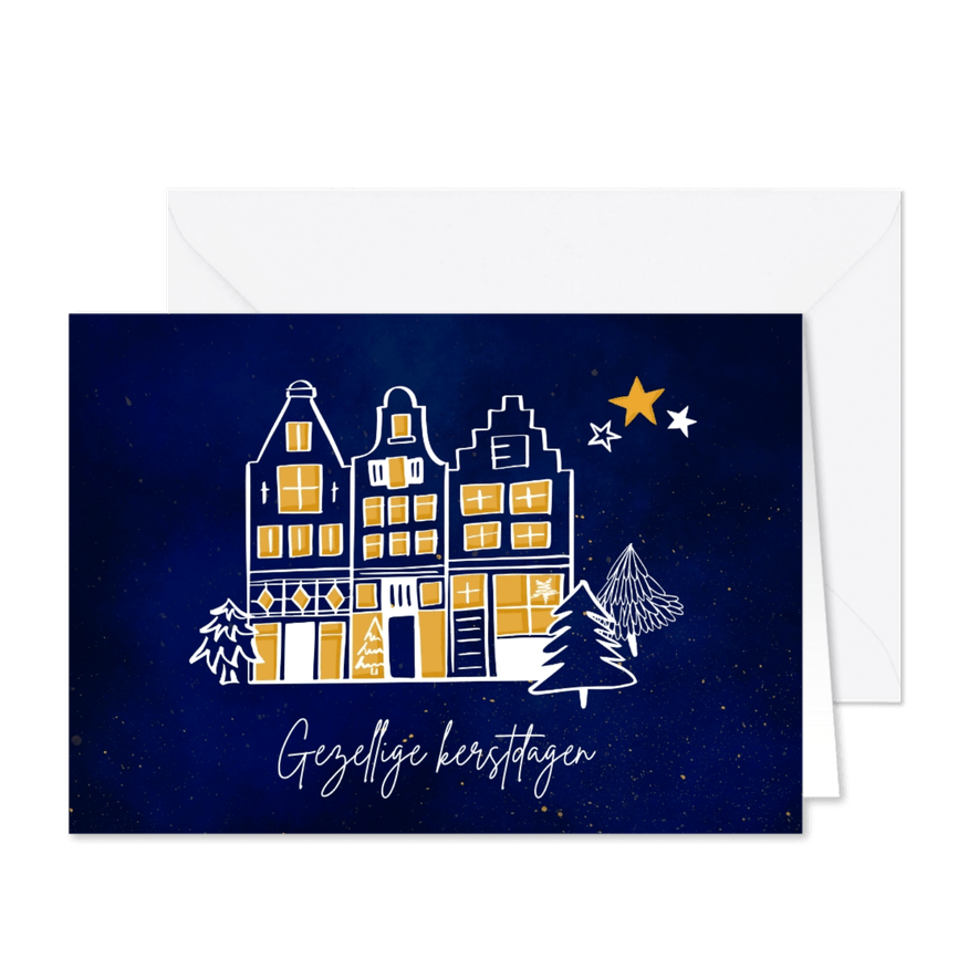 Gezellig thuis kerstkaart - Kaartimpressie