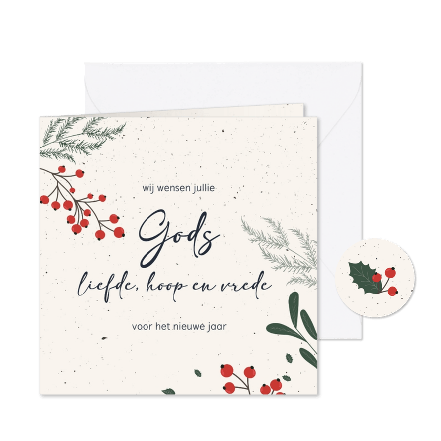 Gods liefde hoop en vrede - nieuwjaarskaart - Kaartimpressie