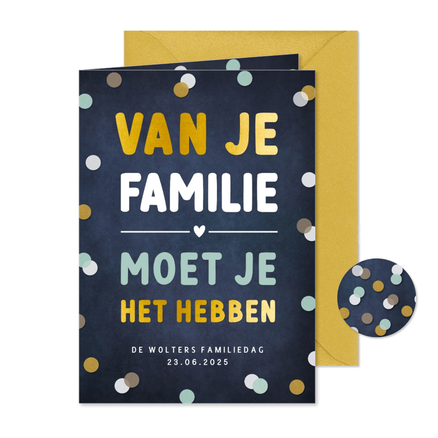 Grappige en vrolijke uitnodiging familiedag of familie feest - Kaartimpressie