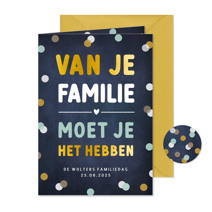 Grappige en vrolijke uitnodiging familiedag of familie feest - Kaartimpressie
