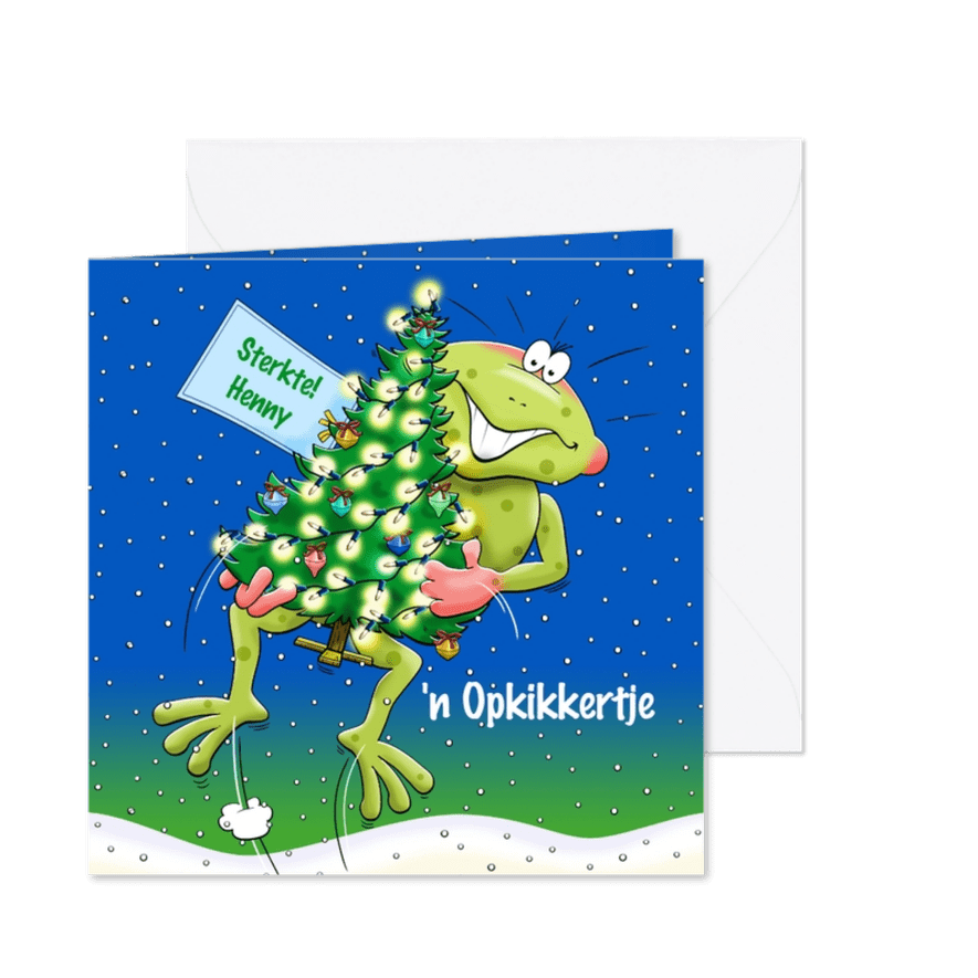 Grappige Kerst-beterschapskaart voor tijdens de feestdagen - Kaartimpressie