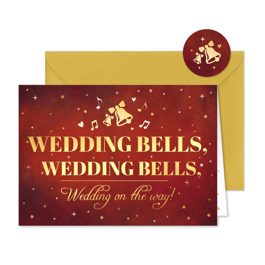 Grappige kerst Save the Date kaart - Jingle wedding bells - Kaartimpressie