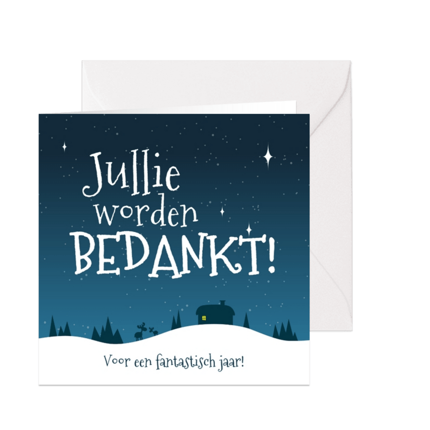 Grappige kerstkaart jullie worden bedankt! - Kaartimpressie