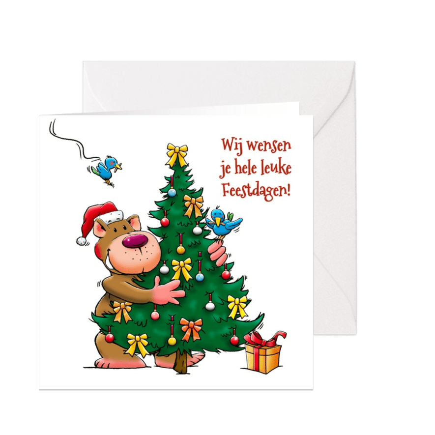 Grappige kerstkaart voor kleinkind van opa en oma - Kaartimpressie