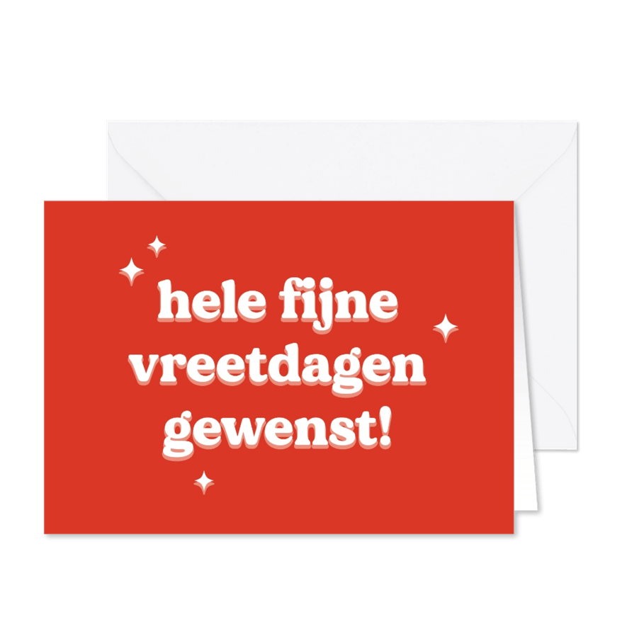 Grappige typografische kerstkaart fijne vreetdagen - Kaartimpressie