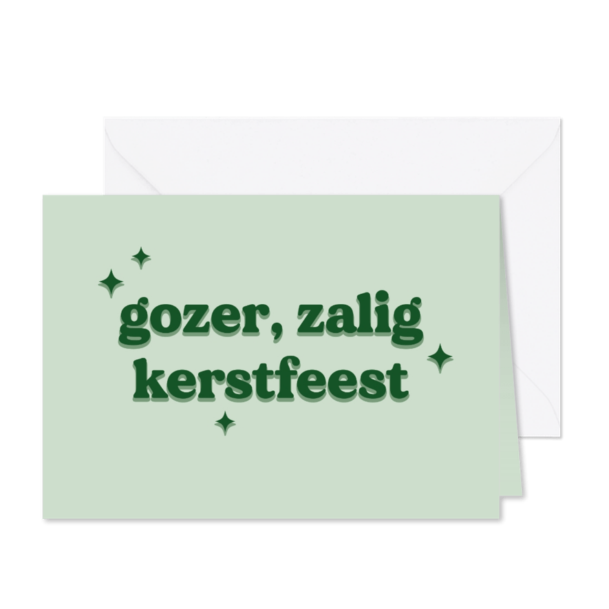 Grappige typografische kerstkaart gozer zalig kerstfeest - Kaartimpressie