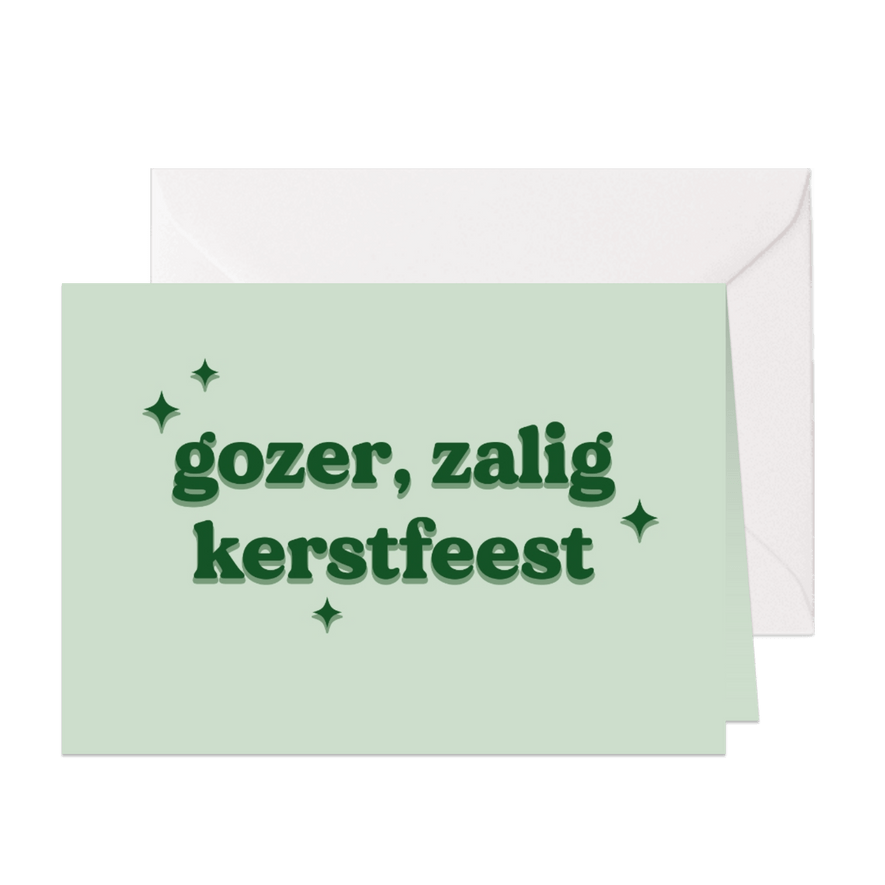 Grappige typografische kerstkaart gozer zalig kerstfeest - Kaartimpressie