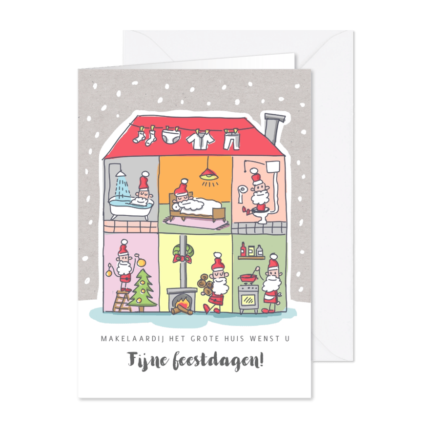 Grappige zakelijke kerstkaart makelaardij - Kaartimpressie