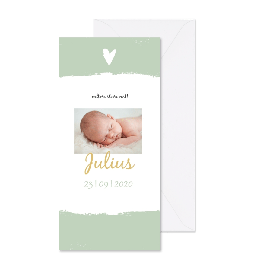 Groene brush strook en foto - Kaartimpressie