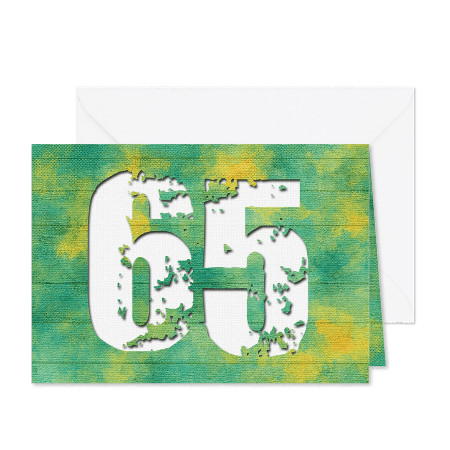 Groene uitnodiging 65 jaar - Kaartimpressie