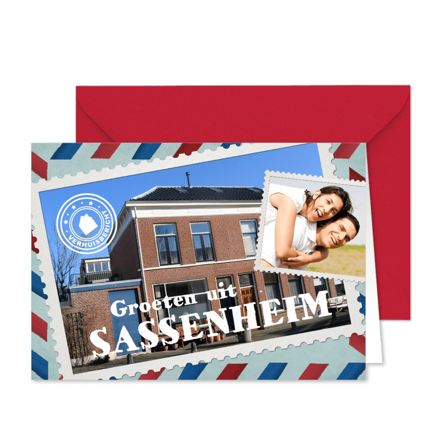 Groeten Uit verhuiskaart collage - Kaartimpressie
