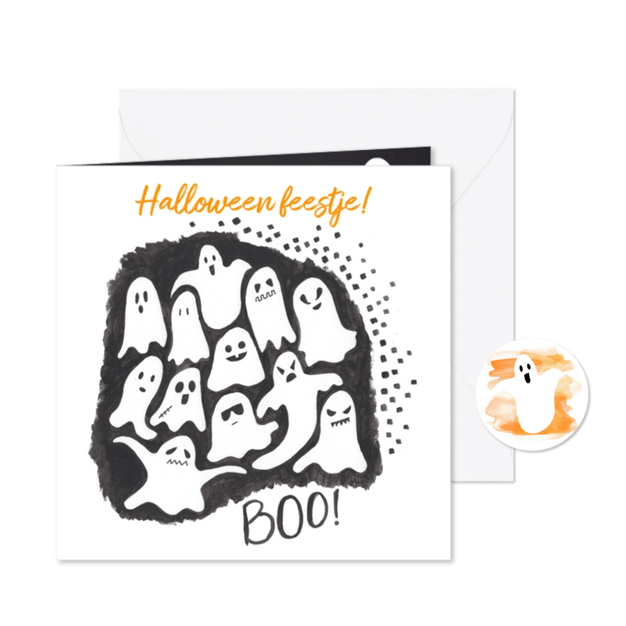 Halloween feestje spoken - Kaartimpressie