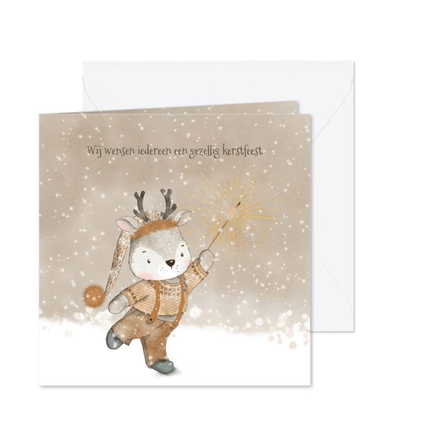 Hertje met vuurwerk - Kaartimpressie