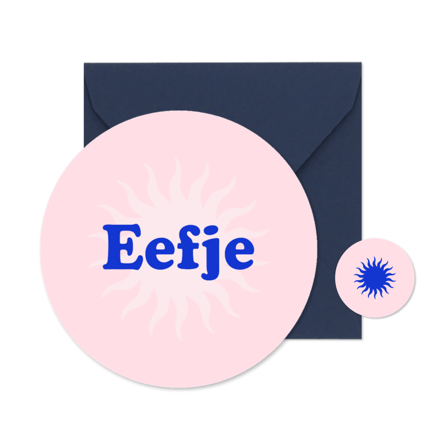 Hip rond geboortekaartje minimalistisch - Kaartimpressie