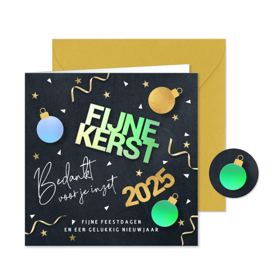 Hip zakelijk kerstkaartje bedankt medewerker - Kaartimpressie