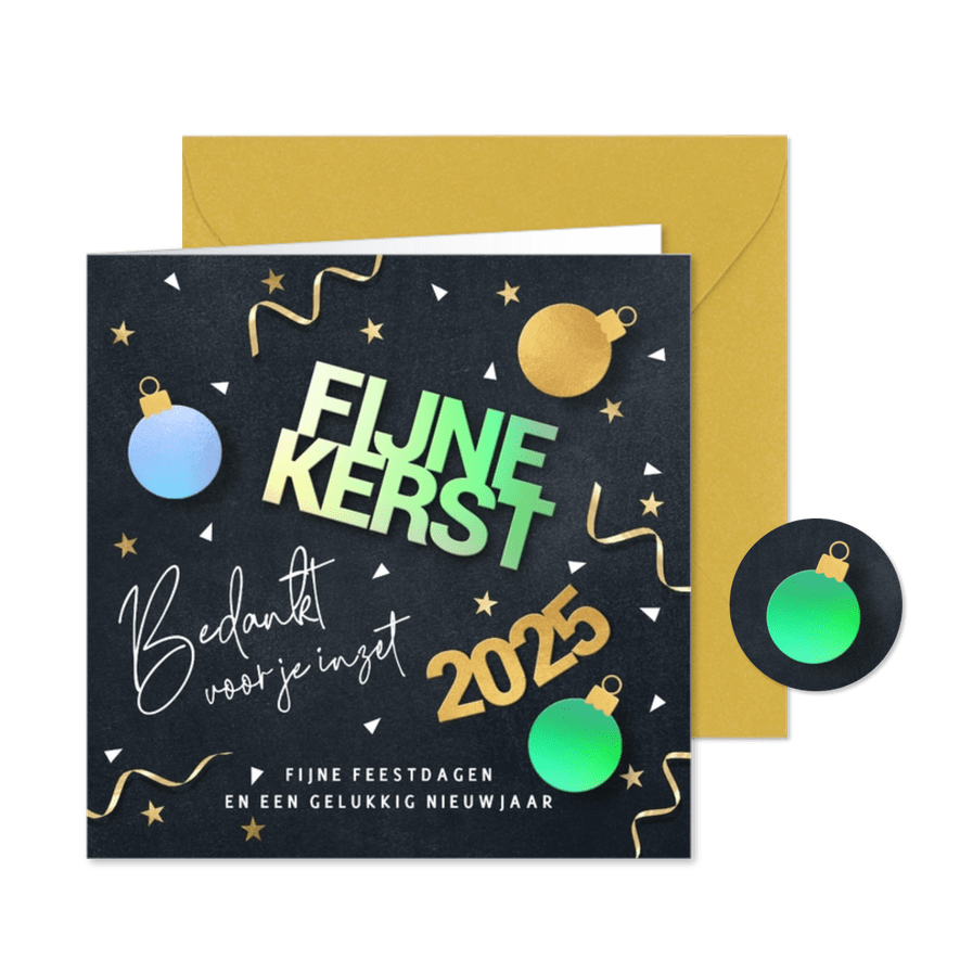 Hip zakelijk kerstkaartje bedankt medewerker - Kaartimpressie