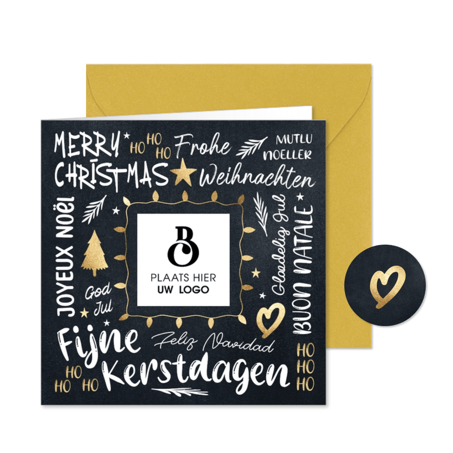 Hippe kerstkaart voor internationaal bedrijf met logo - Kaartimpressie