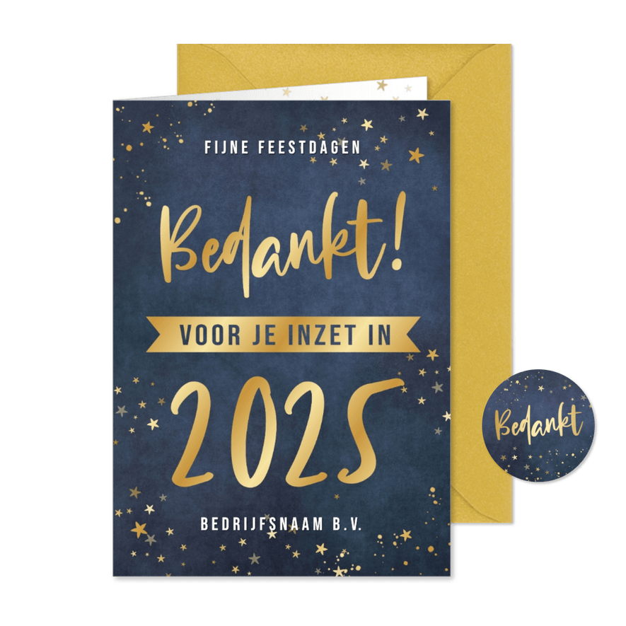 Hippe zakelijke kerstkaart bedank je medewerkers - Kaartimpressie