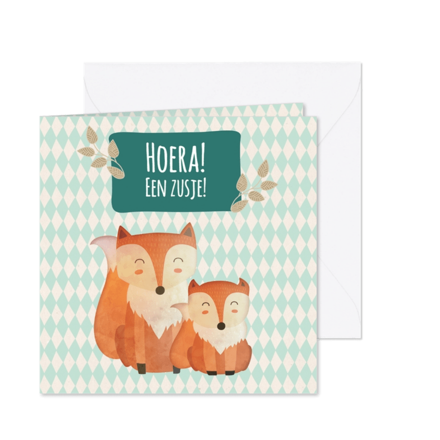 Hoera een zusje of broertje - BK - Kaartimpressie