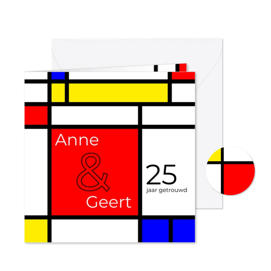 Huwelijksjubileum Mondriaan  - Kaartimpressie