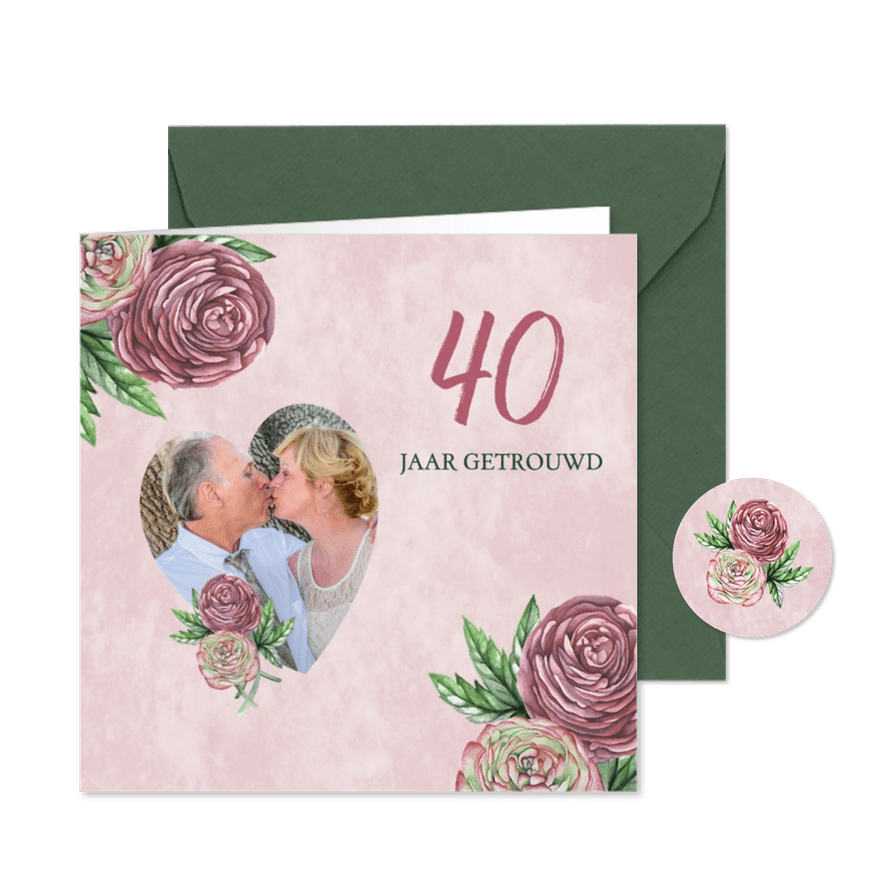Huwelijksjubileum ranonkels - Kaartimpressie