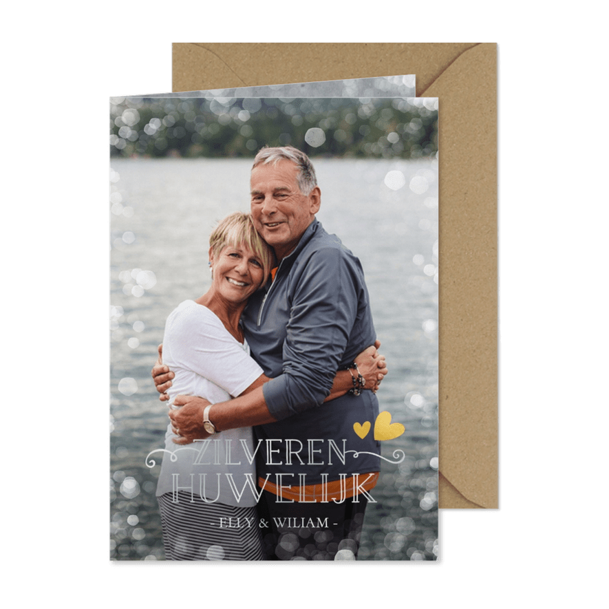 Huwelijksjubileum uitnodiging zilveren huwelijk 25 jaar - Kaartimpressie