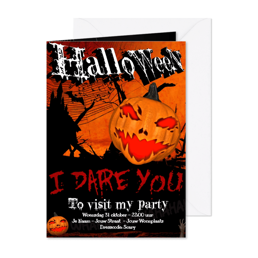 I DARE YOU to visit my Halloween party - Kaartimpressie
