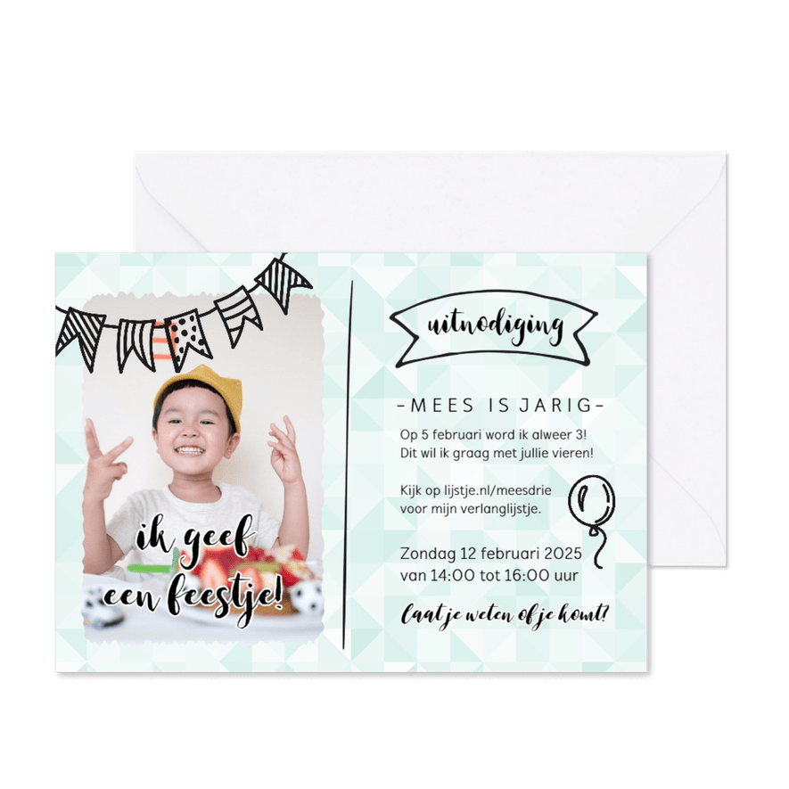 Ik geef een feestje - met foto - Kaartimpressie