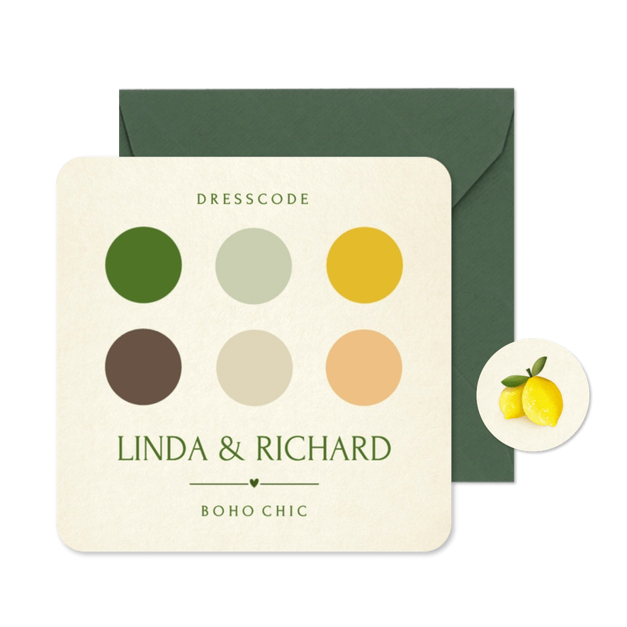 Insteekkaartje dresscode vintage look - Kaartimpressie