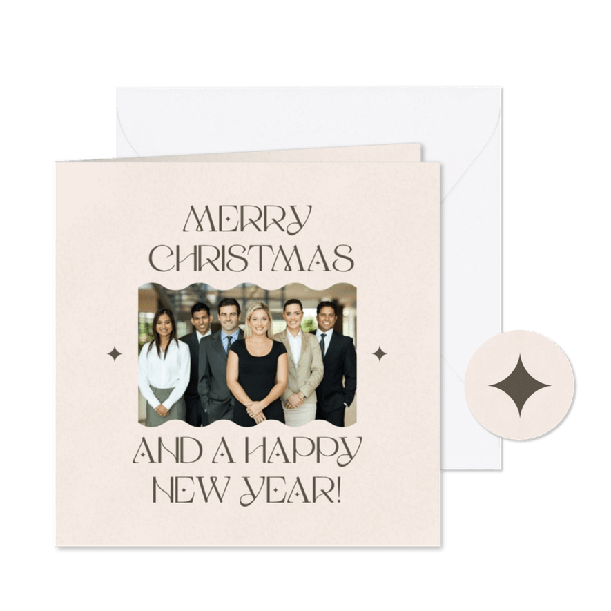 Internationale kerstkaart zakelijk met typografie - Kaartimpressie