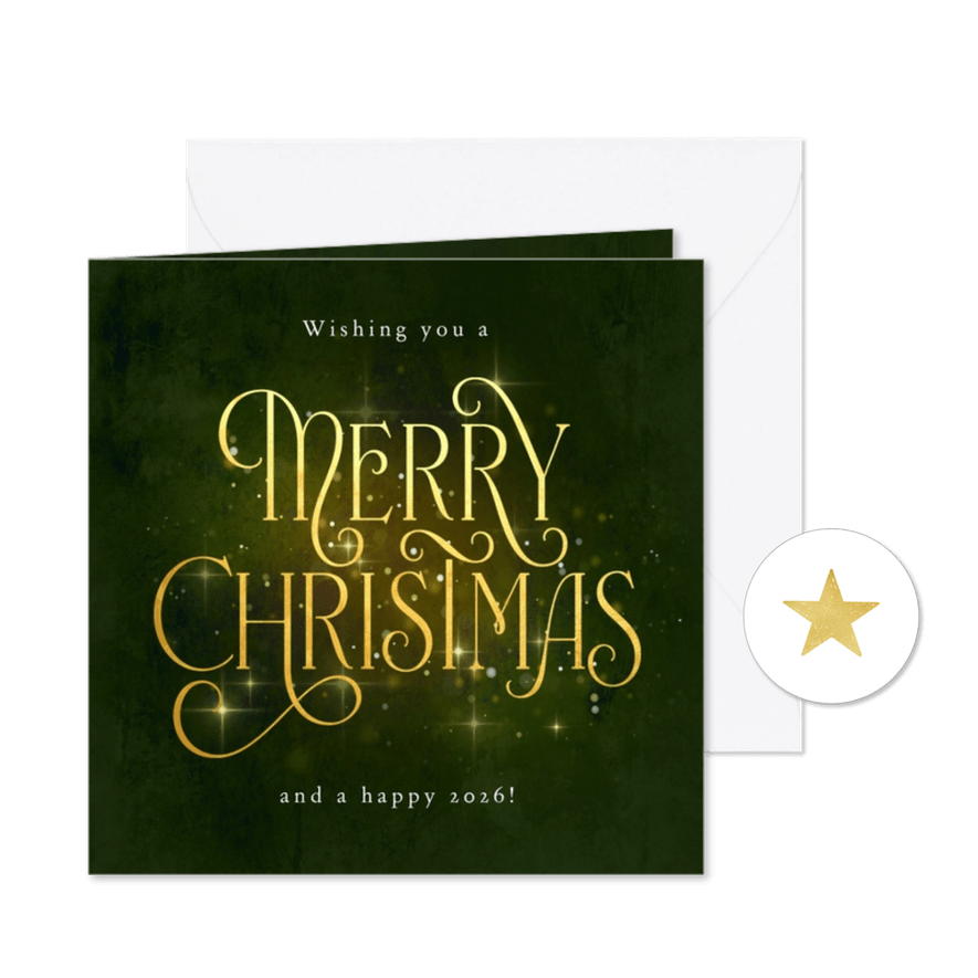 Internationale zakelijke kerstkaart 'merry christmas'  - Kaartimpressie