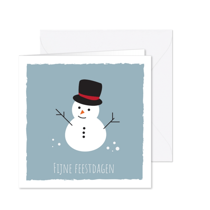 Jeugdfonds Sport & Cultuur Kerstkaart Sneeuwpop - Kaartimpressie