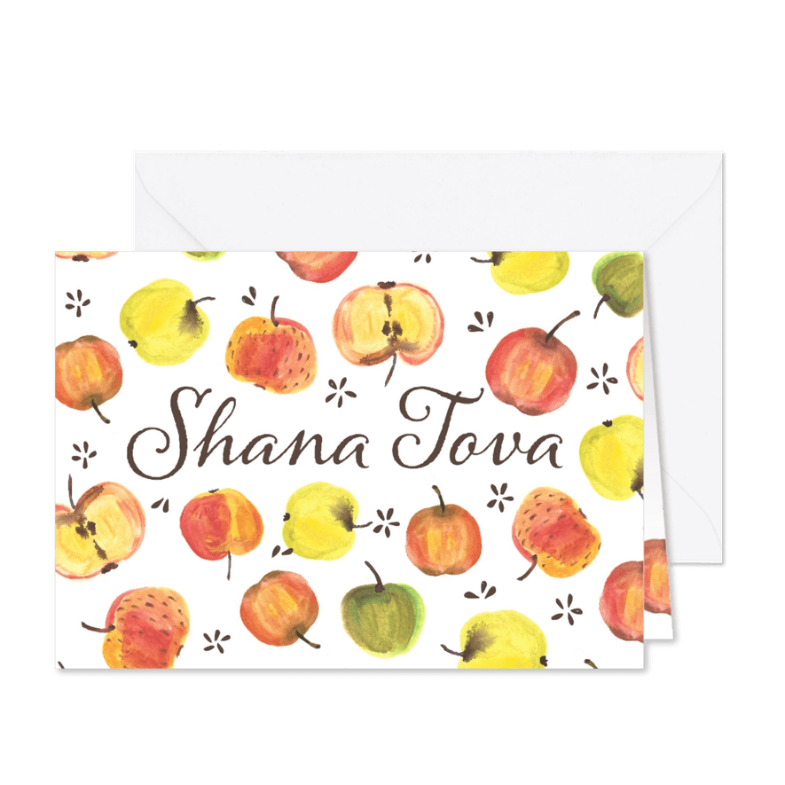 Joods nieuwjaarskaart appeltjes - Kaartimpressie