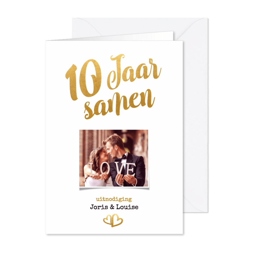 Jubileum 10 jaar samen goud - BK - Kaartimpressie