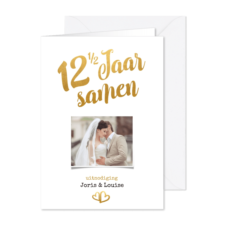 Jubileum 12 1/2 jaar samen goud - BK - Kaartimpressie