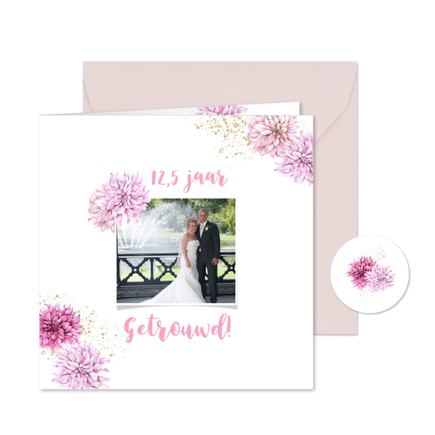 Jubileum 12,5 jaar dahliabloemen - Kaartimpressie