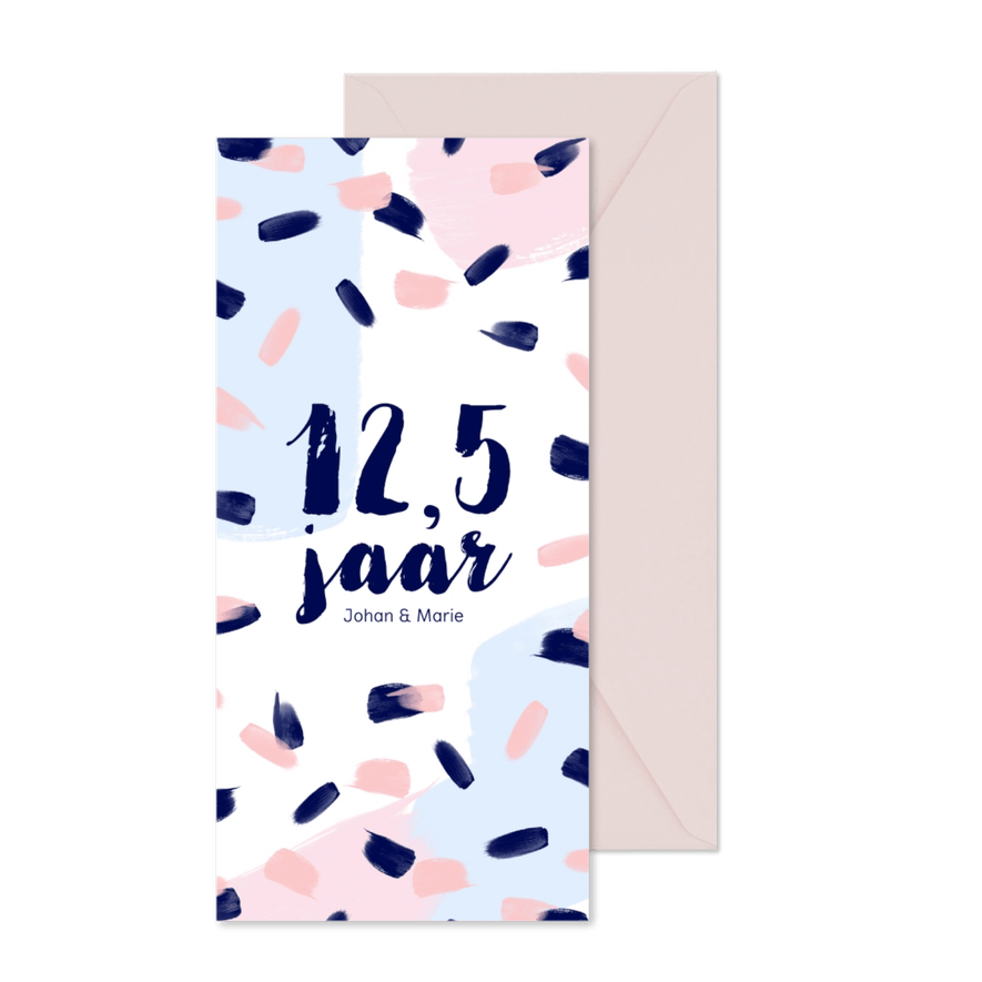 Jubileum 12,5 jaar eighties pastel - Kaartimpressie